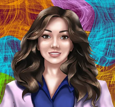 Jamila Morcel's profile photo digitally drawn.